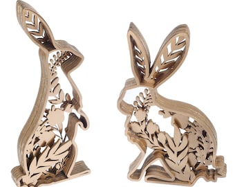 Create Stunning Easter Décor: Laser Cut Files Bundle with Adorable Rabbits, Multilayered Floral Bunny SVG Designs - Instant Digital Download