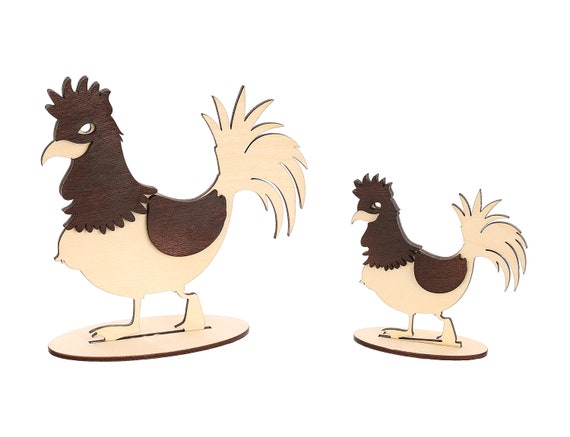 Playful Poultry: Chickens CNC Cutting File for Laser and Woodworking - Fun Animals Design for Garden Decor Instant Download