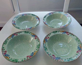 Vintage John Maddock's and sons, Royal Vitreous 4 Porcelain bowls Fairfield. (set x4) c1896-1906