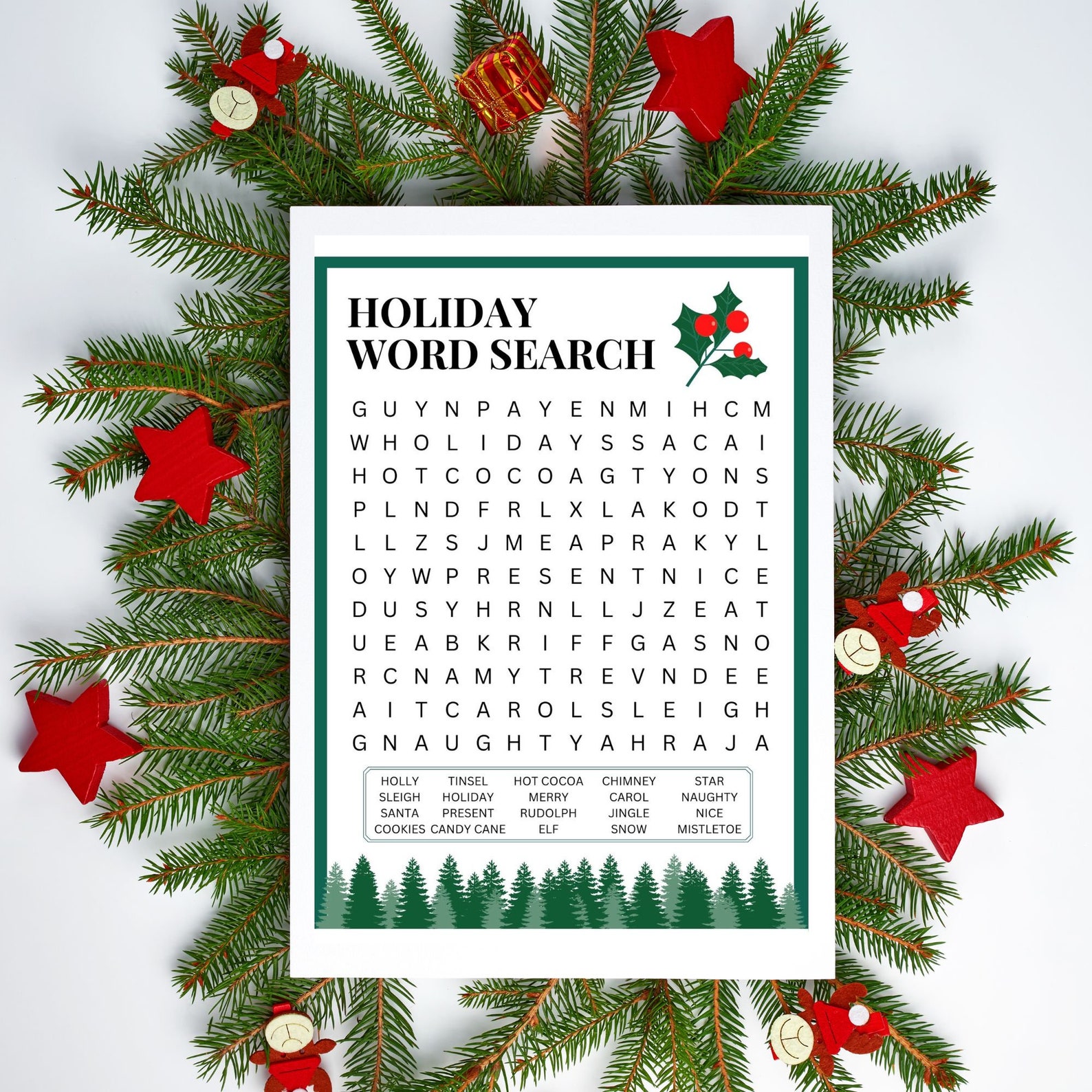 Holiday Word Search Printable Winter Game for Kids Etsy