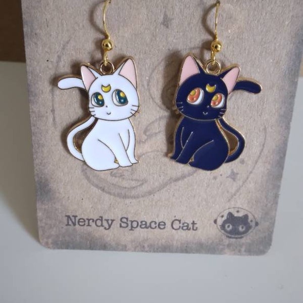 Sailor Moon earrings | Luna | Artemis | Hypoallergenic | Anime earrings