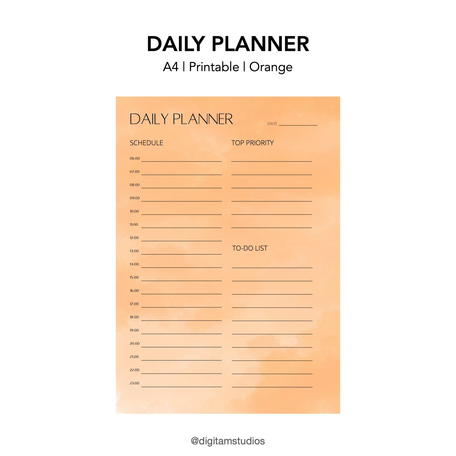 Daily Planner A4 Printable Instant Download PDF - Etsy