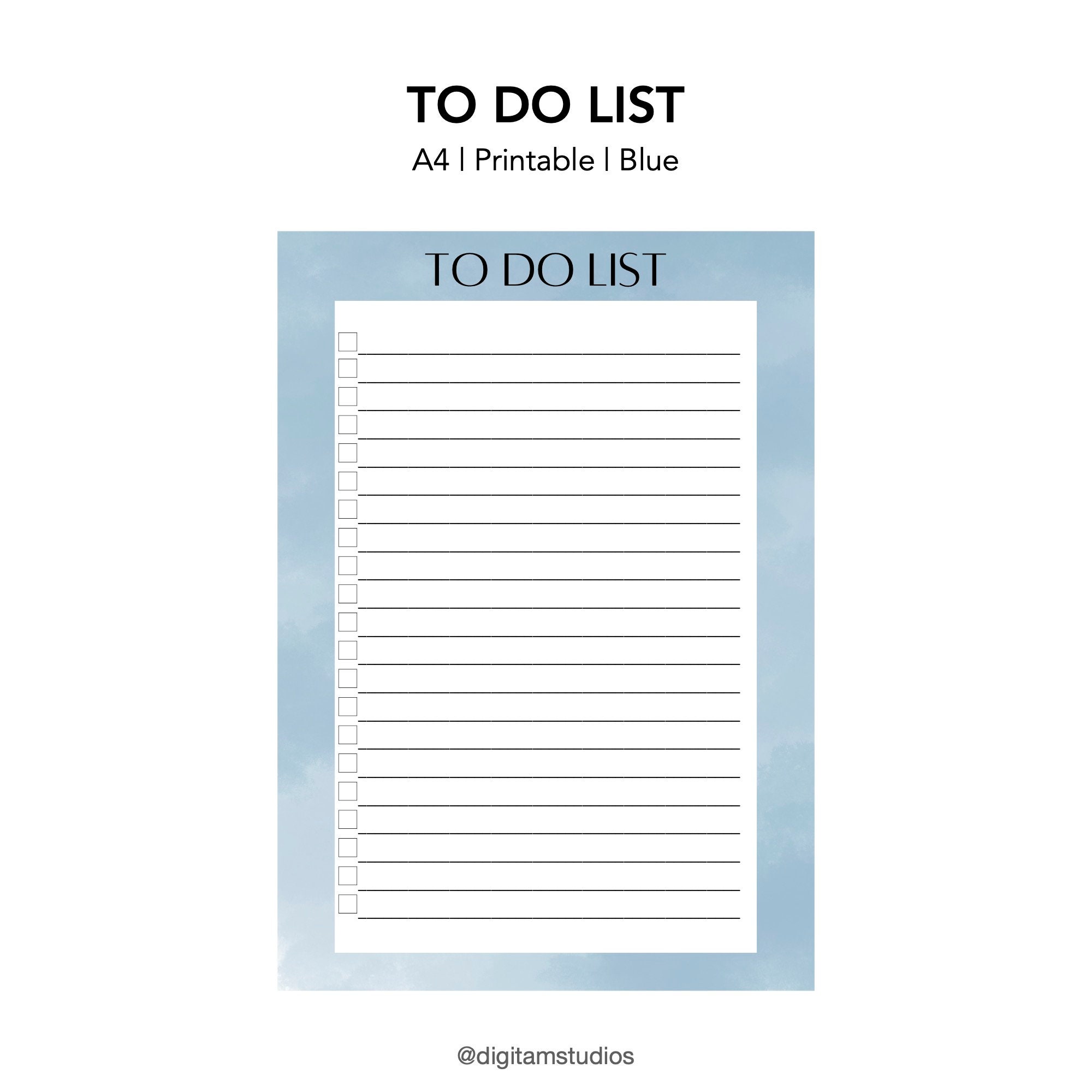 To Do List | A4 | Printable | Instant Download | PDF | Digital Planner ...