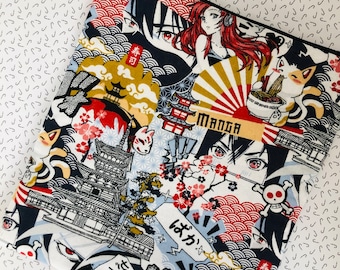 Book sleeve - Manga Shonen red/blue (size of your choice)