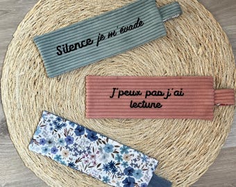 Segnalibro in tessuto fatto a mano | Velluto e cotone | Accessorio per la lettura | Regalo per lettori | Personalizzabile