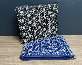 Pochette à liseuse imperméable - Graphique japonais - noir ou bleu -