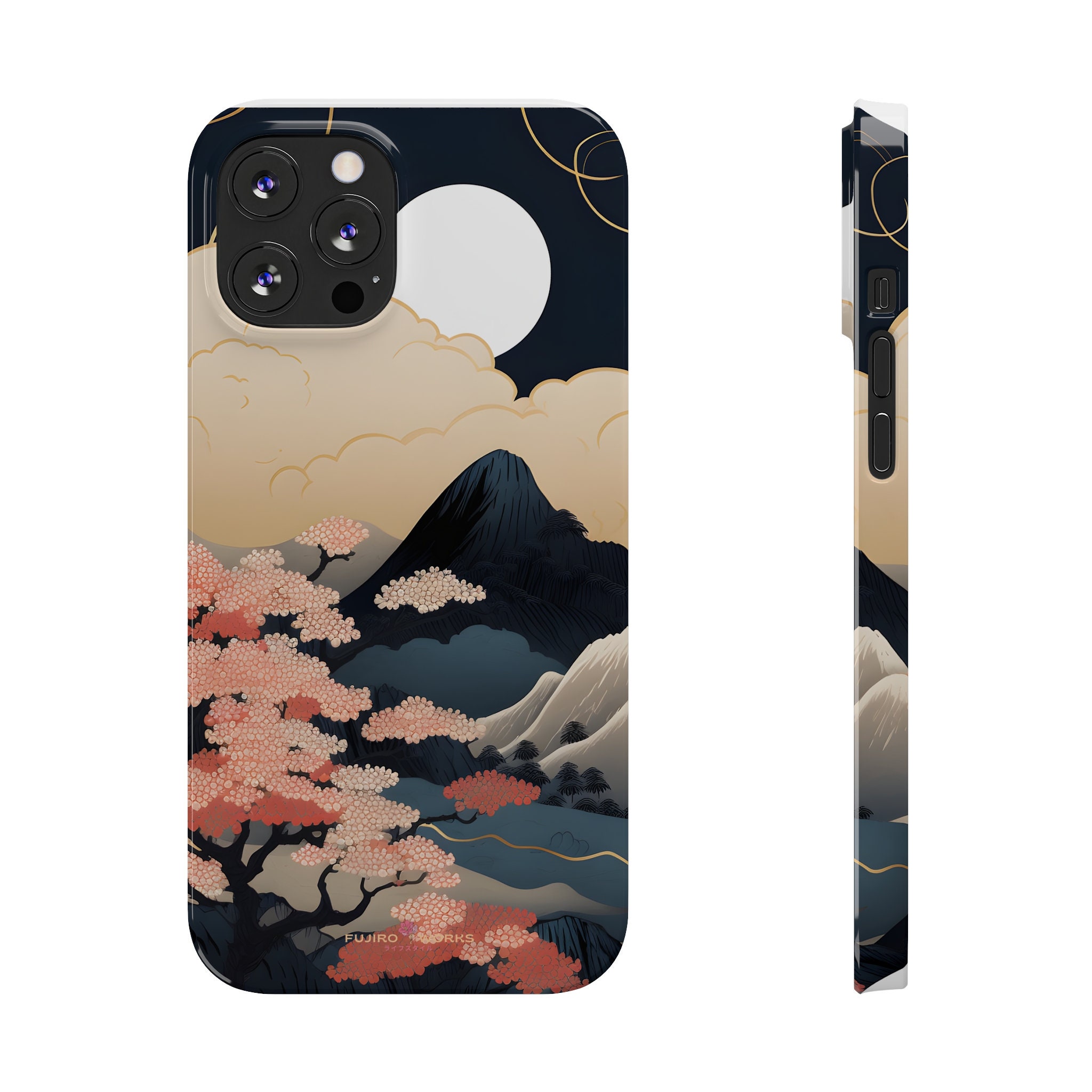 Apple - Misakii Japanese iPhone 11,12,13,14 Pro Max Case: Scenic Mountain Flower