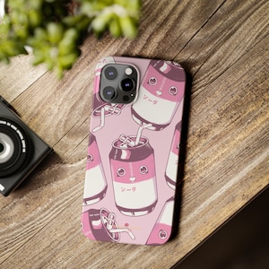 Kawaii Soda Cute Anime Japanese Aesthetic iPhone 11,12,13,14 pro max Case: ramune anime soda can gift for her present