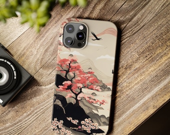 Funda japonesa para iPhone 11,12,13,14 pro max: estética escénica inspirada en el anime de Tokio con diseño minimalista