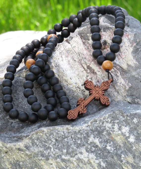 Orthodox Prayer Rope, Chotki, Komboskini, Rosary, 100 Onyx Stone