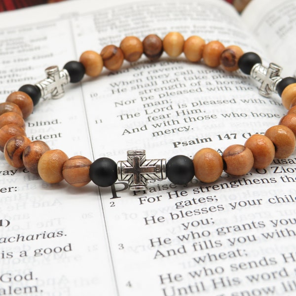 33 bead Prayer Bracelet, Chotki, Komboskini, Jurusalem Olive wood.