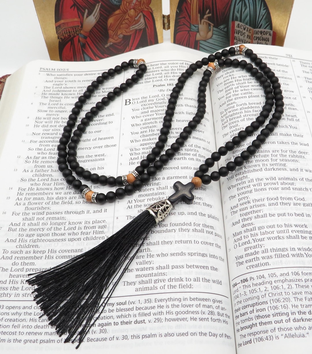 Onyx & Olive Wood Orthodox Prayer Rope Rosary - Etsy