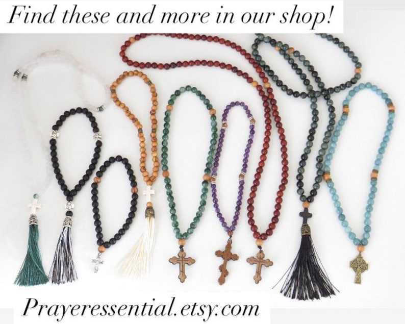 Onyx Orthodox Prayer Rope: Gold Byzantine Cross, Olivewood Accents - Etsy