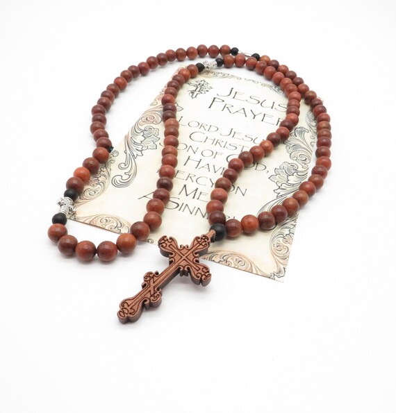 Orthodox Prayer Rope, Chotki, Komboskini, Rosary, 100 Onyx Stone