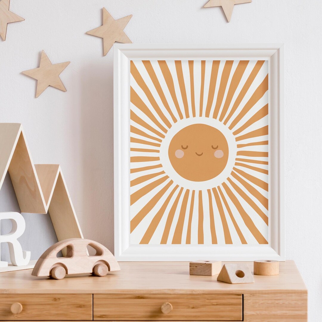 Sunshine Nursery Print: Playful Kids Wall Art on Textured Paper - Etsy ...