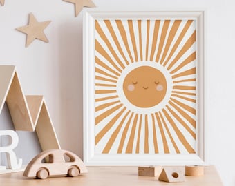 Lámina infantil Sunshine: Arte mural infantil divertido en papel texturizado