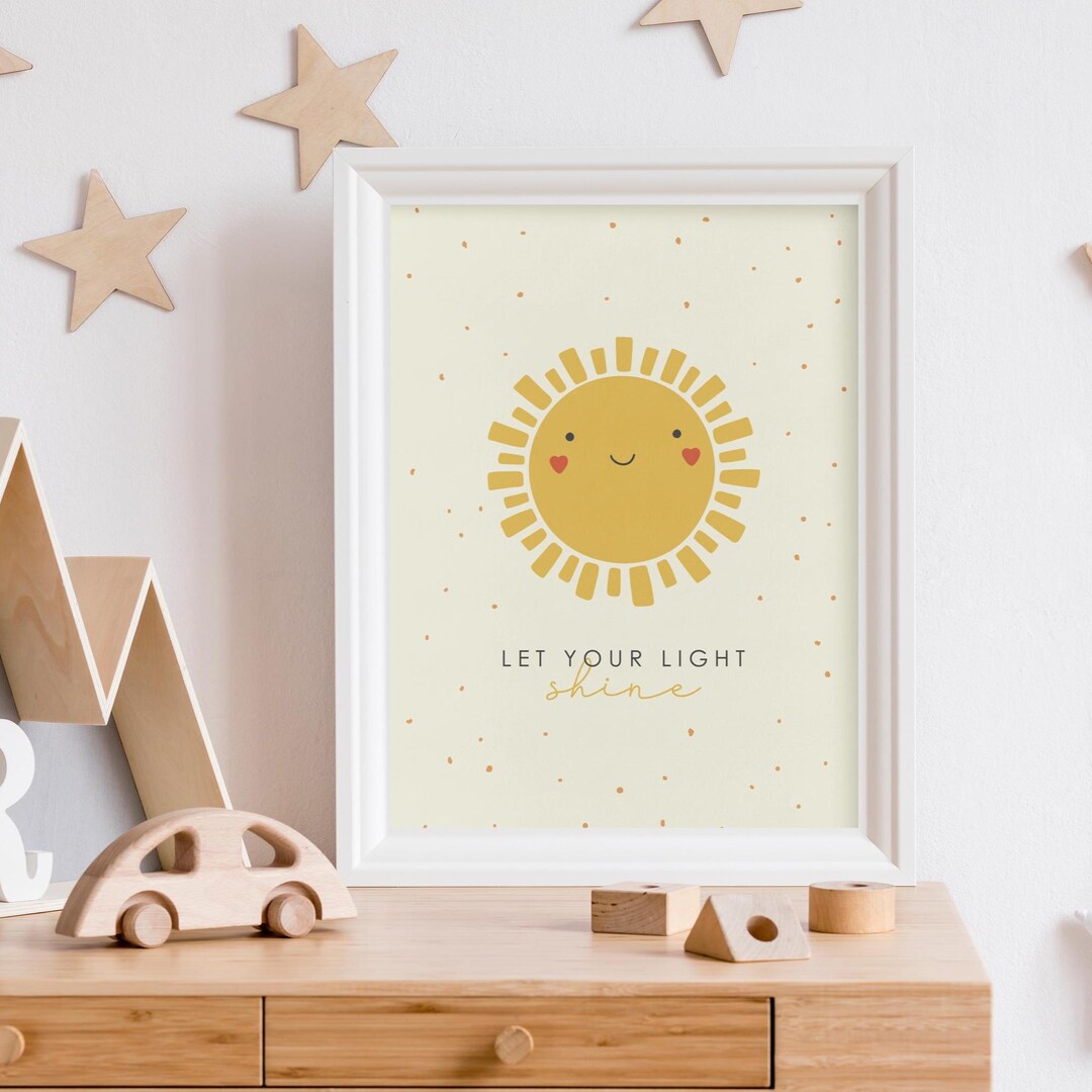 Let Your Light Shine Print: Playful Nursery Wall Art - Etsy