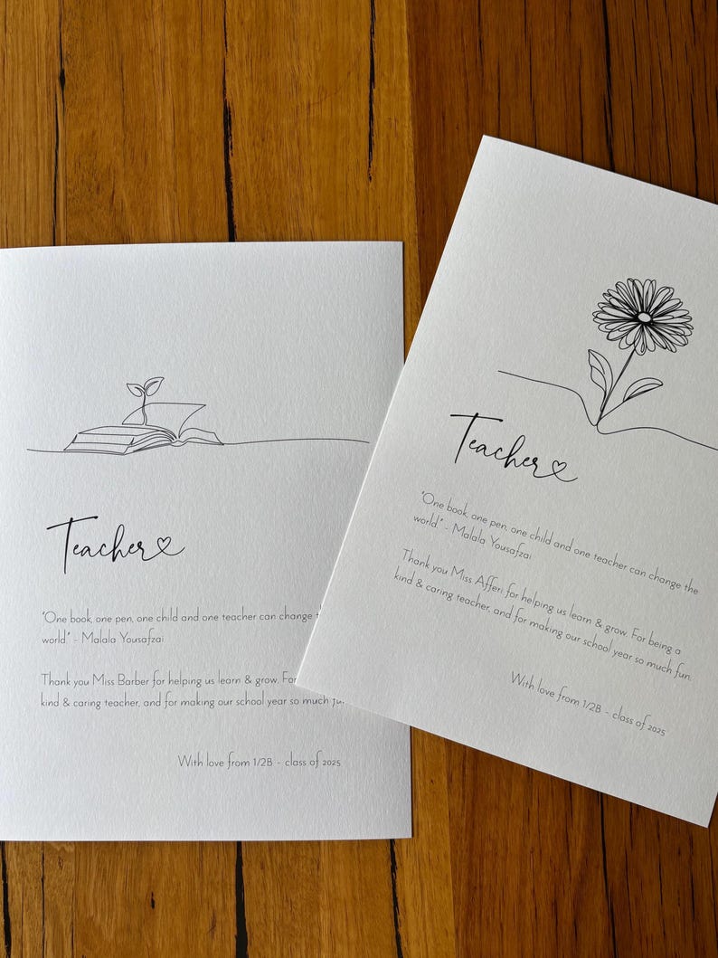 Personalized Teacher Gift Print, End of Year Thank You - Etsy Australia