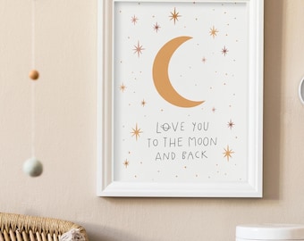 I Love You To The Moon Print: Playful Kids' Nursery Art