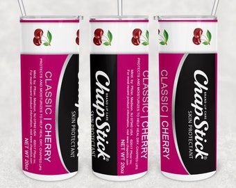 Chapstick Sublimation 20oz Tumbler Wrap PNG JPG di alta qualità