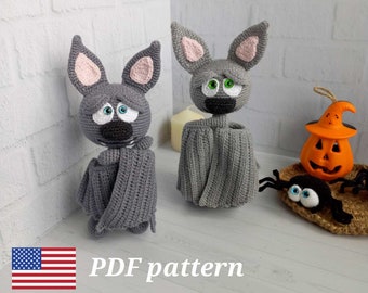 English Crochet Pattern Halloween baby bat