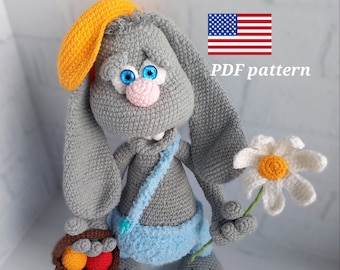 Crochet Pattern Amigurumi Easter Bunny with Basket