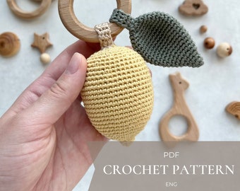 Lemon crochet rattle baby toy pattern PDF