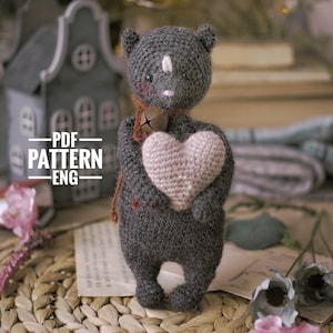 Pattern Crochet skunk Amigurumi Animals, St.Valentine Days Lovely toys