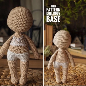 Doll Joints Body Crochet Pattern Not Include Hair and Face Embroidered 