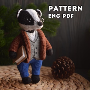 Dachs, Forest Gentleman, PDF englische Häkelanleitung