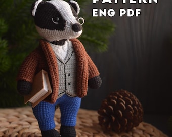 Dachs, Forest Gentleman, PDF englische Häkelanleitung