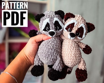 Gehäkelter Baby Waschbär Stofftier Schnittmuster amigurumi