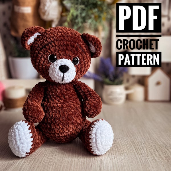 Teddybär Häkelanleitung 2 in 1, Amigurumi Pandabär, Häkelanleitung Plüschtier