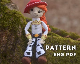 Häkelanleitung Cowgirl, Mädchen aus dem Westen, PDF Englisch