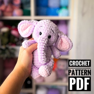 Amigurumi con motivo peluche a forma di elefantino all’uncinetto