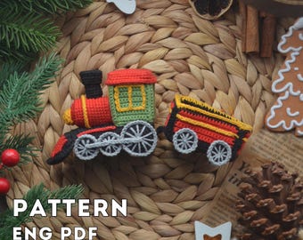 Crochet Christmas Train Pattern | Amigurumi Locomotive & Wagon PDF ENG