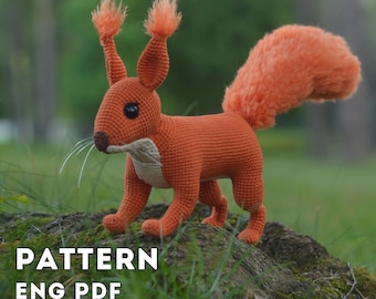 Realistic Squirrel Crochet Pattern | Amigurumi Woodland Animal PDF | Tutorial English Digital Download