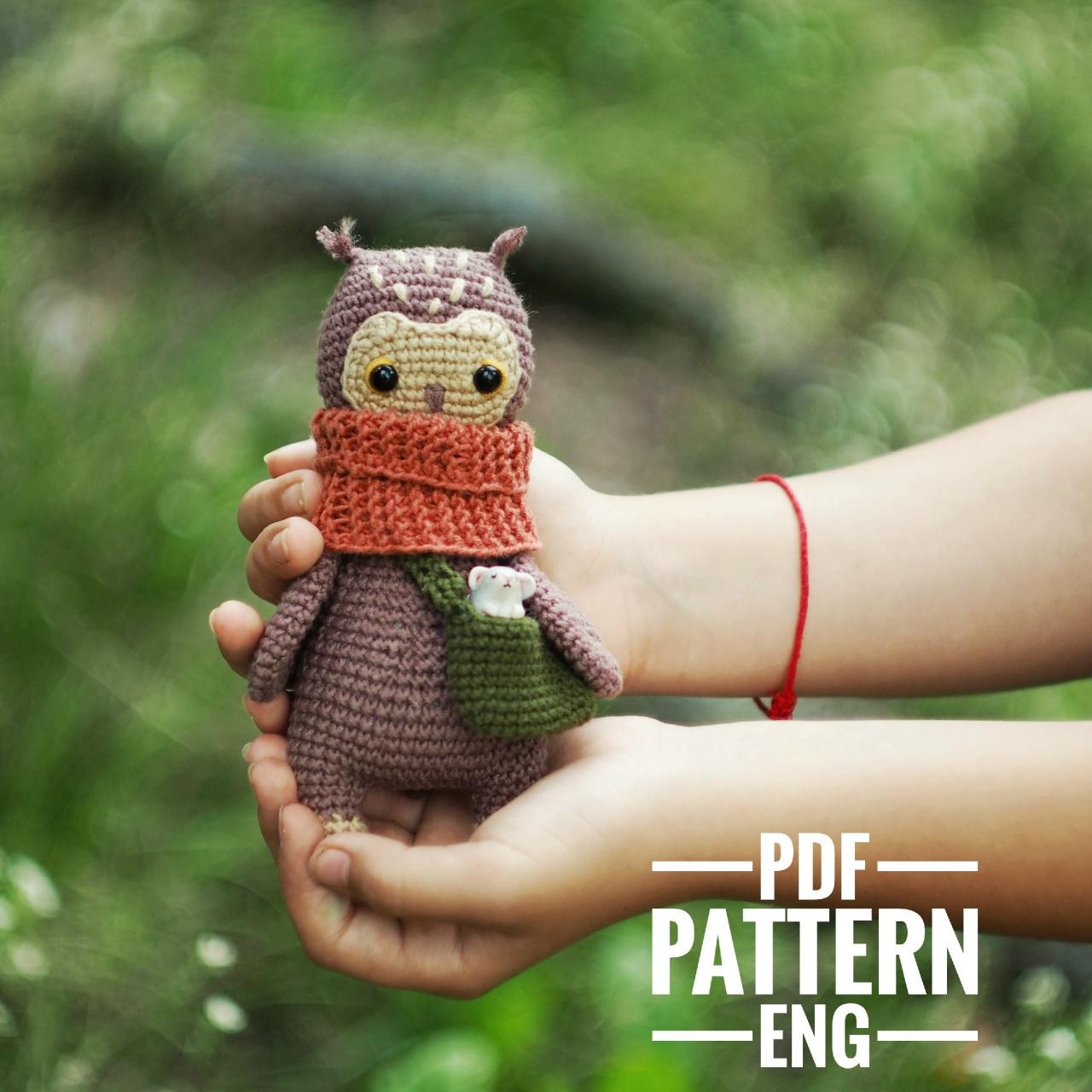 PATTERN crochet eagle owl amigurumi toy with accessorie ENG PDF