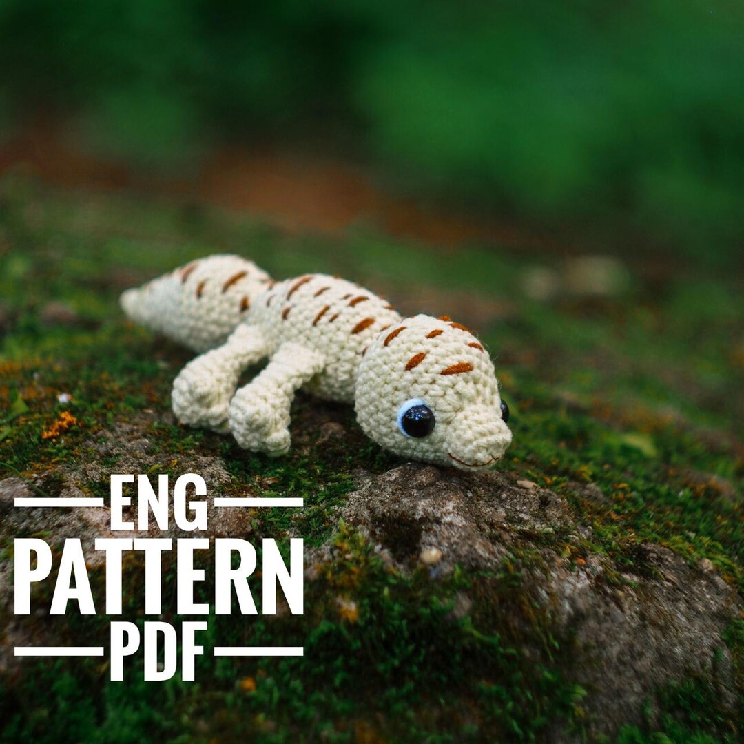 PATTERN Crochet Lizard Low-sew Amigurumi, Crochet Leopard Gecko Pattern ...
