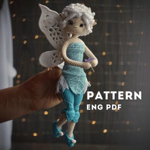 Crochet pattern Frost Fairy doll, Collectible toy, Amigurumi doll, English pdf