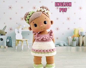 Сrochet pattern in English Liza doll