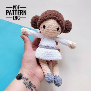 Crochet Pattern English PDF Princess Plush Doll Amigurumi Tutorial