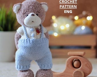 Padrão de Ursinho de Crochê: Roupas de Tricô Amigurumi (Tutorial em PDF)