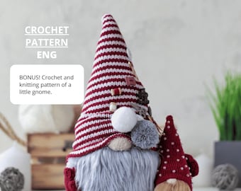 Crochet and Knitting Gnome Pattern: Big and Little Gnomes (PDF Tutorial)