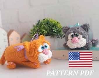 English crochet pattern Cute cat