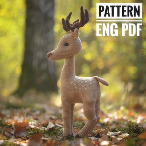 Crochet Pattern Deer, Christmas reindeer, amigurumi tutorial PDF in English