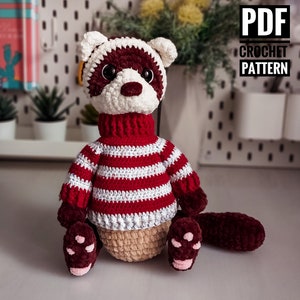 Ferret crochet pattern, amigurumi crochet tutorial, forest animal pdf, toys crochet pattern