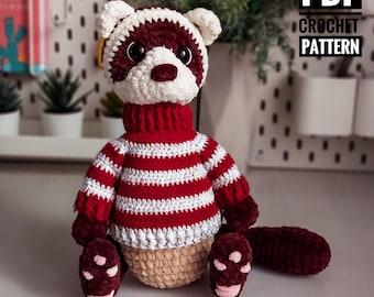 Ferret crochet pattern, amigurumi crochet tutorial, forest animal pdf, toys crochet pattern