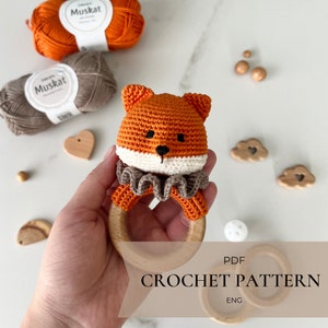 Patrón de sonajero de bebé de crochet de zorro PDF