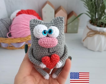 Patrón de crochet para el gato San Valentin